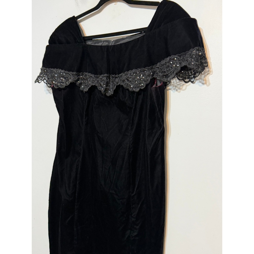 Jessica Howard Goth Coquette Velvet Dress Women 12 Whimsigoth Victorian Vampy - Picture 3 of 9